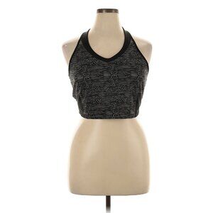 Mountain Hardwear cropped audio-graph print top XL in black and gray